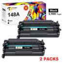 148A 148X Black Toner Cartridge No Chip Compatible for HP W1480A 148A W1480X 148X Laserjet Pro 4001dn MFP 4101fdw 4101fdn 4001n 4001dn 4001dw 2-Pack