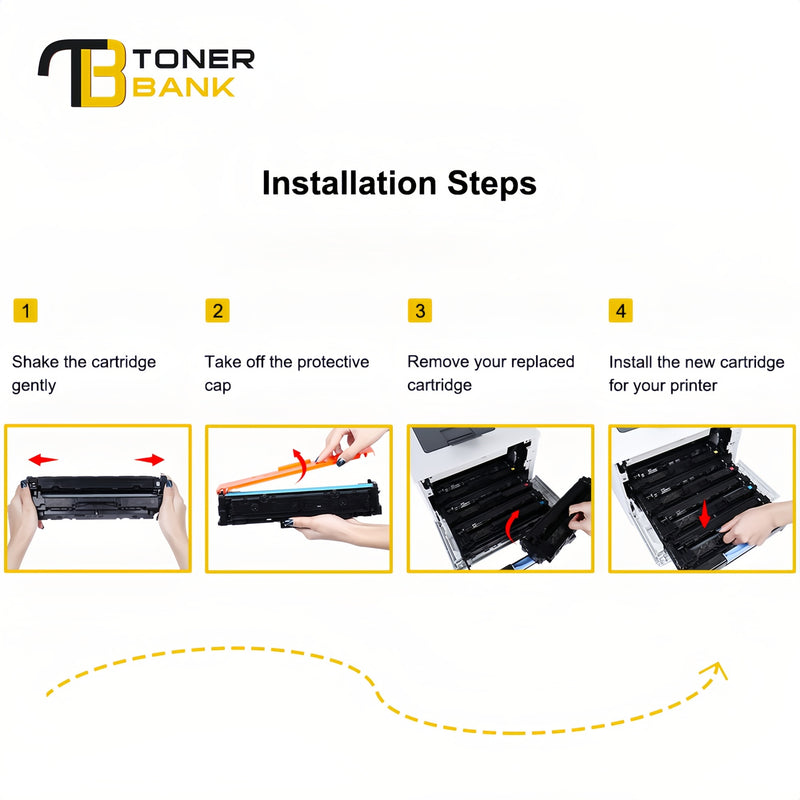 410A 410X High Yield Toner Cartridge 5-Pack Compatible for HP 410X CF410X 410A CF410A Color Laserjet MFP M477fnw M477fdw M477fdn M452dn M452nw M452dw M377 M477 M452 Printer Ink