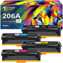 206A Toner Cartridges 4 Pack M283fdw | 206X (with Chip) Compatible for HP 206A 206X Color MFP M283fdw M283cdw M283 Pro M255dw M255 Printer W2110A W2110X High Yield (Black Cyan Yellow Magenta)