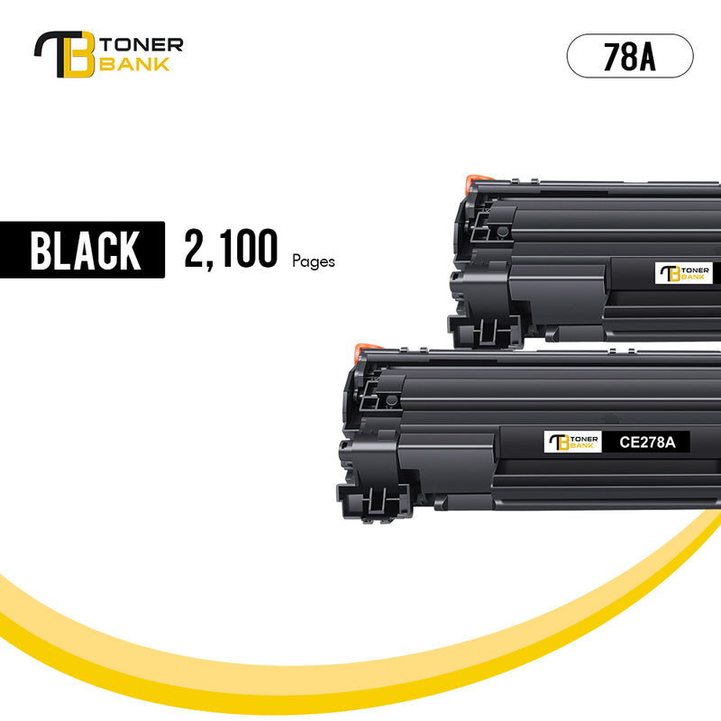 CE278A 78A Toner Cartridge Compatible for HP 78A 278A CE278D HP Laserjet Pro M1536dnf MFP P1606dn M1536dnf 1536dnf 1606dn P1606 P1566 P1560 M1536 Printer Ink (Black, 2-Pack)