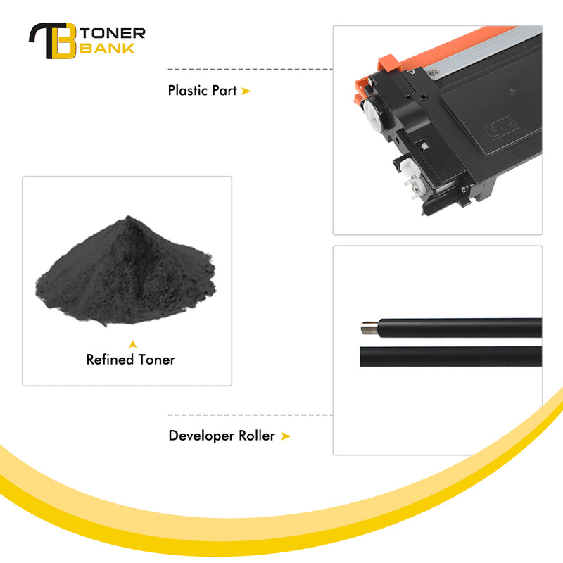 Toner Bank TN630 Toner Cartridge Compatible for Brother TN-630 TN630 TN660 DCP-L2540DW MFC-L2700DW HL-L2380DW HL-L2300D MFC-L2740DW Laser Printer Ink (Black, 2-Pack)