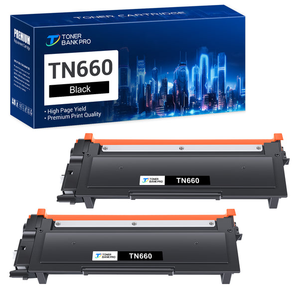 TN660 Toner Cartridge Compatible for Brother TN660 TN630 TN-660 TN-630 HL-L2300D HL-L2380DW HL-L2320D HL-L2340DW MFC-L2700DW MFC-L2740DW DCP-L2540DW Printer Ink (Black, 2-Pack)