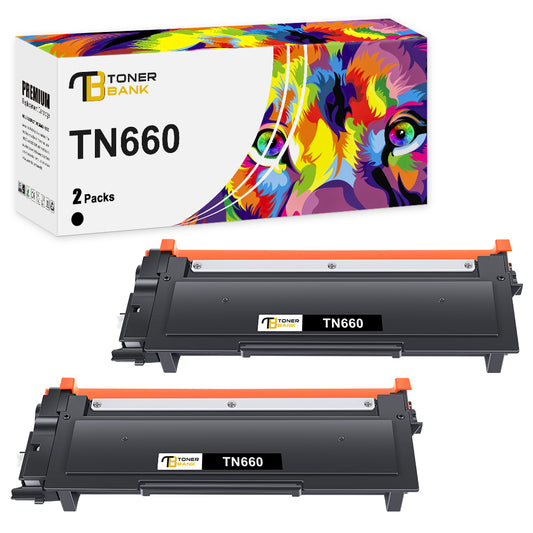 compatible brother tn660 toner cartridge black 2 pack