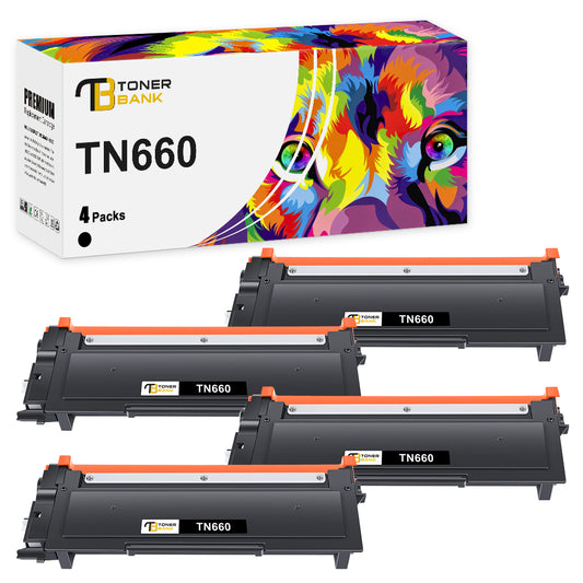 compatible brother tn660 toner cartridge black 4 pack