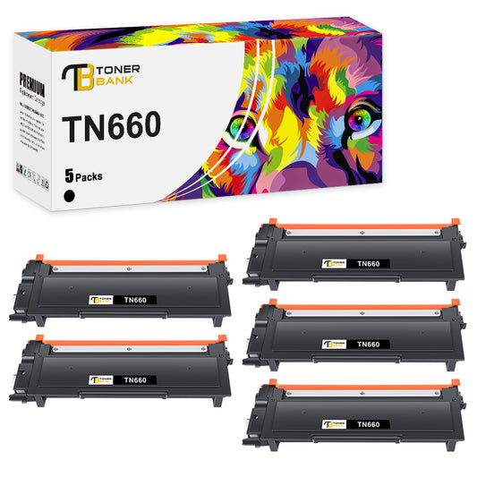 compatible brother tn660 toner cartridge black 5 pack