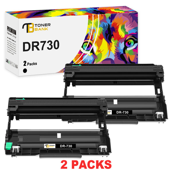 DR730 Drum Unit Compatible for Brother DR-730 Work for MFC-L2710DW DCP-L2550DW HL-L2350DW MFC-L2750dw HL-L2370dw Pritner (Black, 2-Pack)