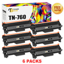 Toner Bank Compatible Toner Ink for Brother TN-760 TN760 TN-730 HL-L2350DW L2395DW DCP-L2550DW MFC-L2710DW L2750DW Printer Ink Replacement (Black, 6-Pack)