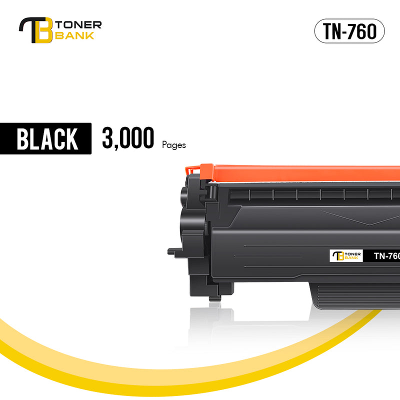 Toner Bank Compatible Toner Ink for Brother TN-760 TN760 TN-730 HL-L2350DW L2395DW DCP-L2550DW MFC-L2710DW L2750DW Printer Ink Replacement (Black, 6-Pack)