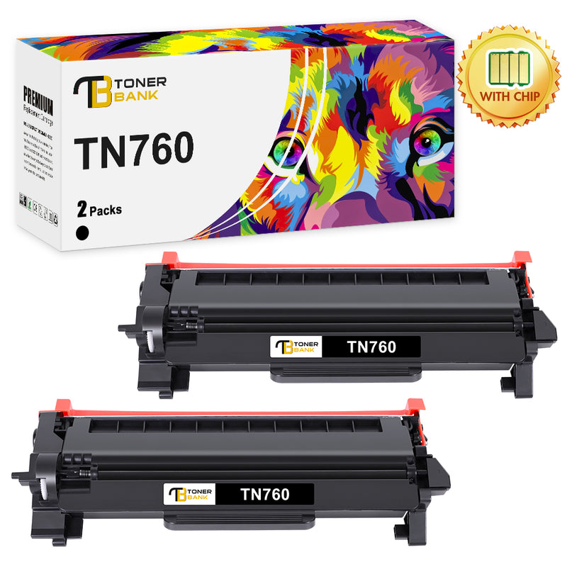 Toner Bank TN730 TN760 Toner Cartridge Compatible for Brother TN-760 TN 760 TN-730 730 Work for DCP-L2550DW MFC-L2710DW MFC-L2750DW HL-L2395DW HL-L2350DW HL-L2390DW HL-L2370DW Printer (Black, 2-Pack)