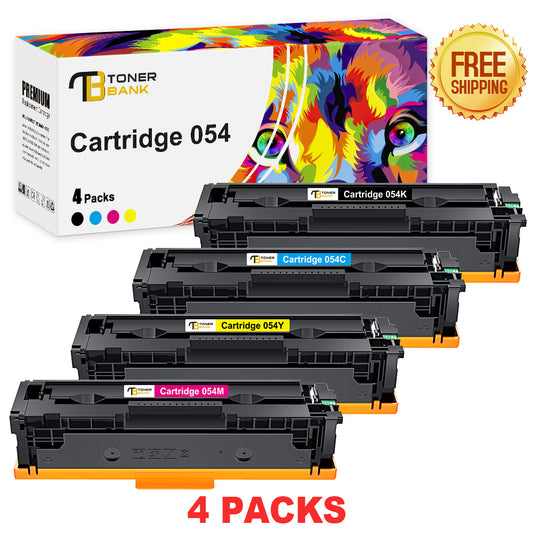 compatible canon 054 toner cartridge 4 pack