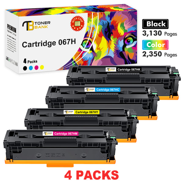 067H 067 Toner Cartridge 4-Pack High Yield Compatible for Canon 067H 067 for Canon imageCLASS MF656Cdw LBP633Cdw LBP632Cdw MF653Cdw MF654Cdw MF650 LBP630 Series Printer CRG-067H CRG067H Ink