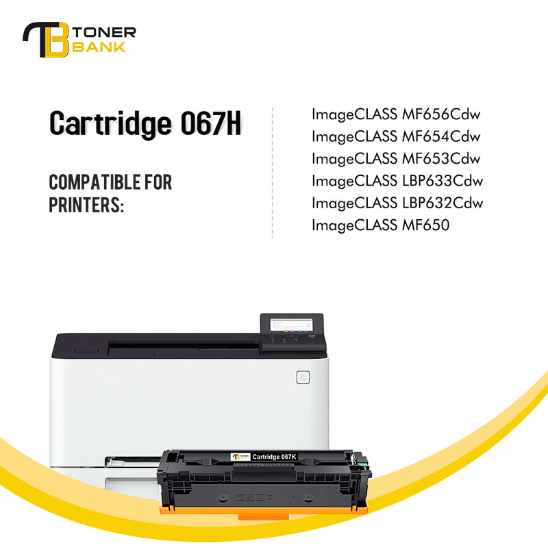 067H 067 Toner Cartridge 4-Pack High Yield MF656Cdw Compatible for Canon 067H for Canon imageCLASS LBP633Cdw LBP632Cdw MF653Cdw MF654Cdw MF656Cdw MF650 LBP630 Series Printer CRG-067H CRG067H Ink
