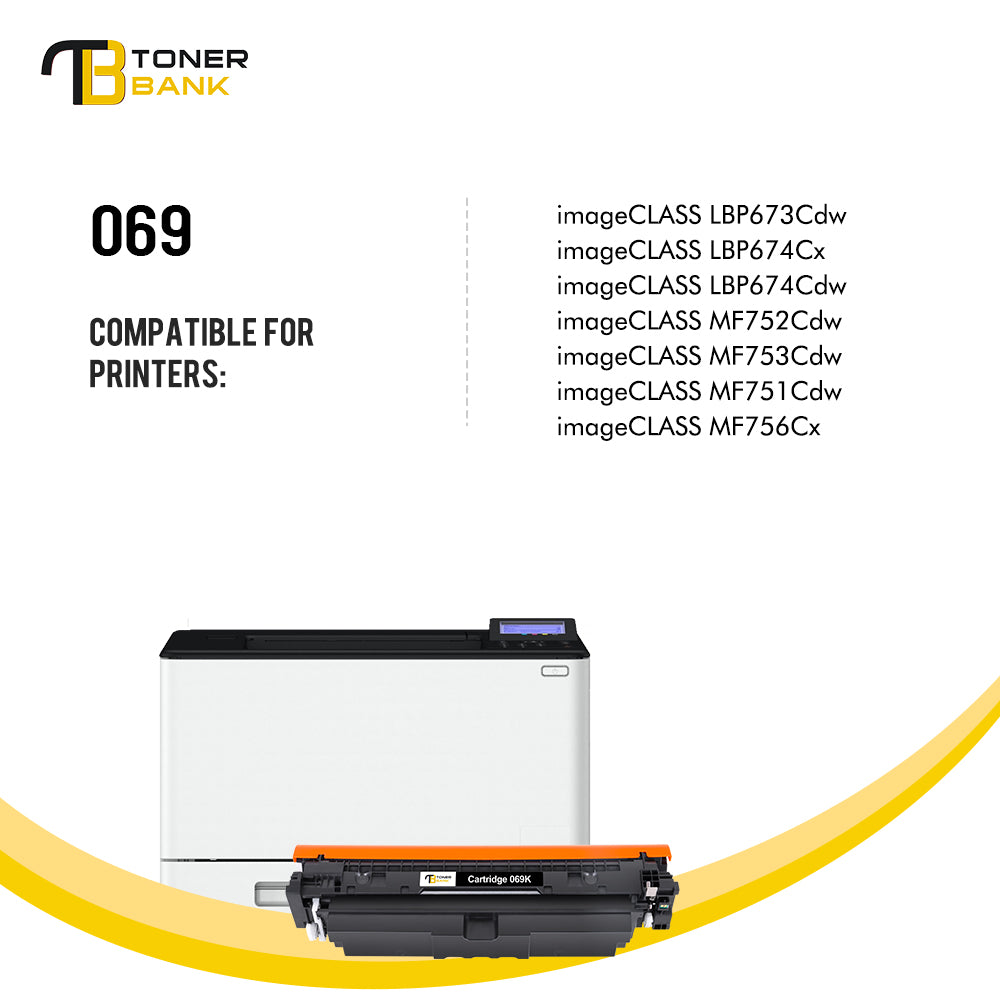 069 069H Toner Cartridge With Chip Compatible for Canon Cartridge 069 CRG069 imageCLASS MF753Cdw MF752Cdw MF751Cdw LBP673Cdw LBP674Cx LBP674Cdw MF756Cx (Black Cyan Magenta Yellow, 4-Pack)