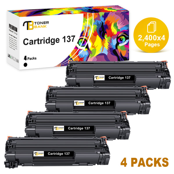 137 Black Toner Cartridge 4-Pack Compatible for Canon Cartridge 137 CRG137 CRG-137 i-SENSYS MF232w D570 MF236n MF242dw MF244dw MF247dw MF227dw MF220 MF230 MF240 MF210 Printer High Yield