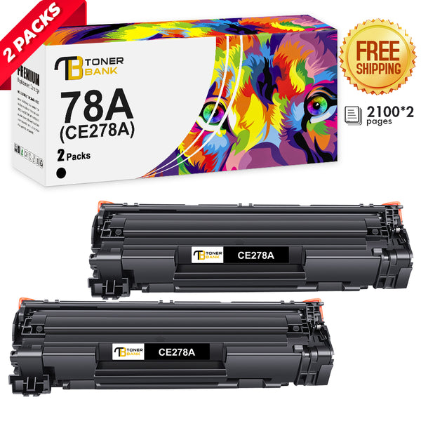 CE278A 78A Toner Cartridge Compatible for HP 78A 278A CE278D HP Laserjet Pro M1536dnf MFP P1606dn M1536dnf 1536dnf 1606dn P1606 P1566 P1560 M1536 Printer Ink (Black, 2-Pack)