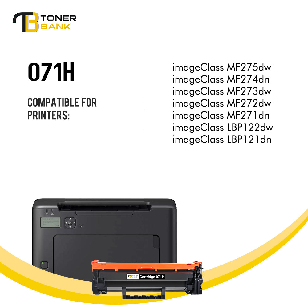 071H 071 CRG-071H High Yield with Chip Toner Cartridge Compatible for Canon i-SENSYS LBP122dw MF272dw MF273dw MF275dw MF274dn MF271dn LBP121dn Printer(Black, 2-Pack)