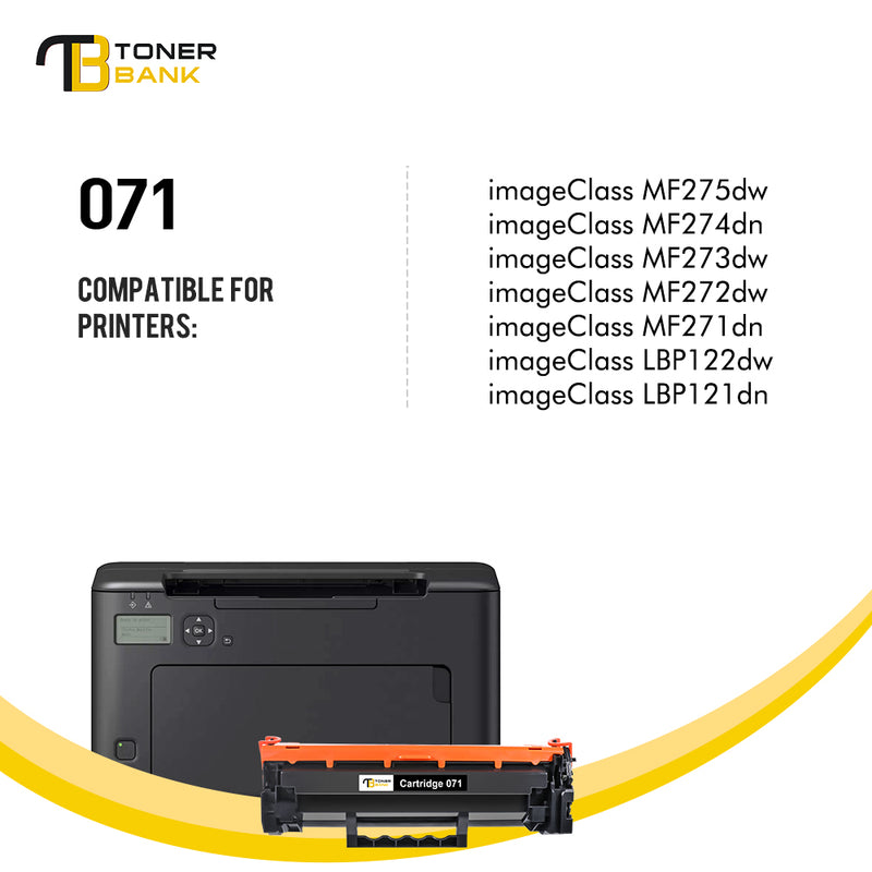 071 071H 2-Pack Toner Cartridge with Chip Compatible for Canon 071 071H CRG 071 imageClass LBP122dw MF272dw MF273dw MF275dw MF274dn MF271dn LBP121dn Printer (Black)