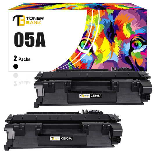CE505A Compatible for HP 05A Toner Cartridge for HP 05A CE505A 505A CE505D P2035 for HP Laserjet 2035N P2055DN 2055DN P2030 P2050 P2055X P2055D Print Ink (Black 2-Pack)