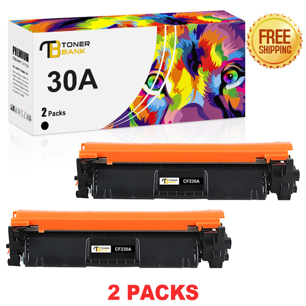 30A CF230A Black Toner Cartridge Compatible for HP 30A CF230A 30X CF230X HP Laserjet Pro M203dw MFP M227fdw M203dw M227fdn M203dn M227sdn M203d M227 M203 Series Printer Ink (2-Pack)