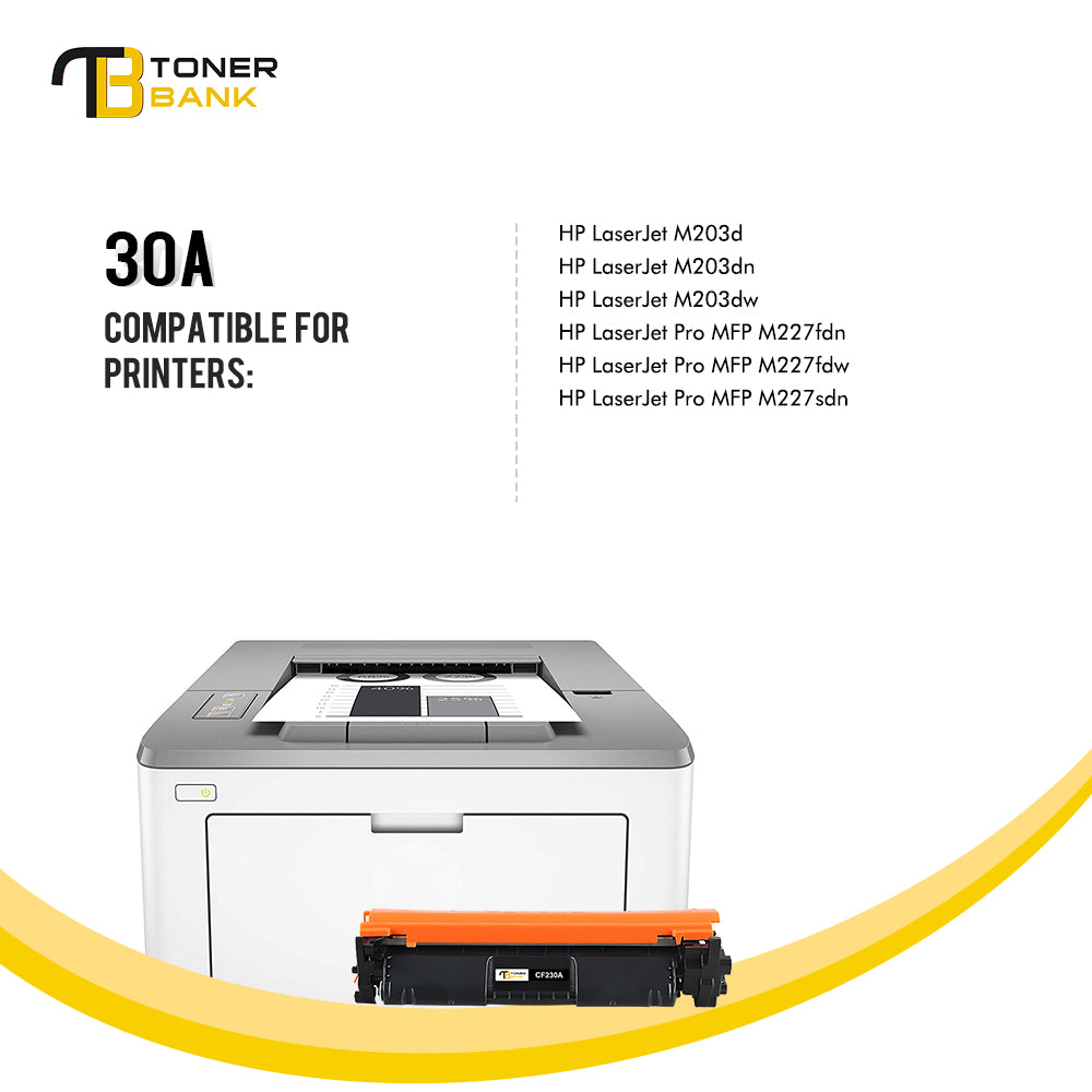 30A CF230A Black Toner Cartridge Compatible for HP 30A CF230A 30X CF230X HP Laserjet Pro M203dw MFP M227fdw M203dw M227fdn M203dn M227sdn M203d M227 M203 Series Printer Ink (2-Pack)