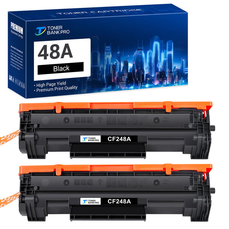 48A Toner Cartridge Compatible for HP 48A CF248A 248A HP Laserjet Pro M15w MFP M29w M28w M16w M31w M30w M15a M16a M28a M29a M15 M29 M28 Series Printer Ink (Black, 2-Pack)