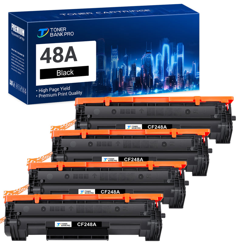 48A Black Toner Cartridge Compatible for HP 48A CF248A 248A Laserjet Pro M15w MFP M29w M28w M30w M31w M15a M15w M16a M28a M29a M15 M29 M28 Series Printer Ink (4-Pack)