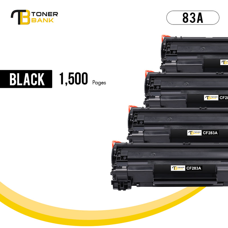 Toner Bank 83X 83A Toner Cartridge Compatible for HP CF283A 83A CF283X 83X Work with Laserjet Pro MFP M127fn M127fw M225dn M225dw M125nw M125a Laserjet Pro M201dw M201n Printer (Black, 4 Pack)