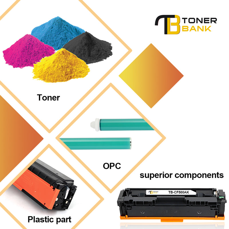 Toner Bank Compatible Toner Cartridge Replacement for HP 202A CF500A Color Pro M254dw M254nw Pro MFP M280nw M281cdw M281fdn M281fdw Printer Ink (BK+C+Y+M, 4-Pack)