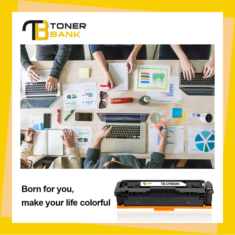 Toner Bank Compatible Toner Cartridge Replacement for HP 202A CF500A Color Pro M254dw M254nw Pro MFP M280nw M281cdw M281fdn M281fdw Printer Ink (BK+C+Y+M, 4-Pack)