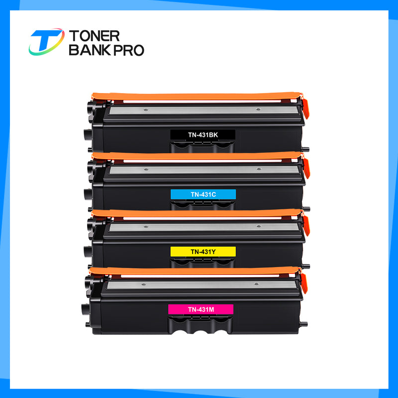 TN431 Toner Cartridge 5-Pack Compatible for Brother TN433 TN431 TN436 TN431BK TN433BK for HL-L8360Cdw MFC-L8900Cdw HL-L8260Cdw MFC-L8610Cdw Printer Ink (Black Cyan Magenta Yellow)