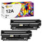 Q2612A 12A Toner Cartridge Black 2-Pack Compatible for HP 12A Q2612D 1020 Laserjet 1022 1020 1010 1012 M1319 MFP 3055 MFP 3050 3030 3020 3050 M1005 MFP 1015 1018 3015 3050z 3052 3055 Printer Ink