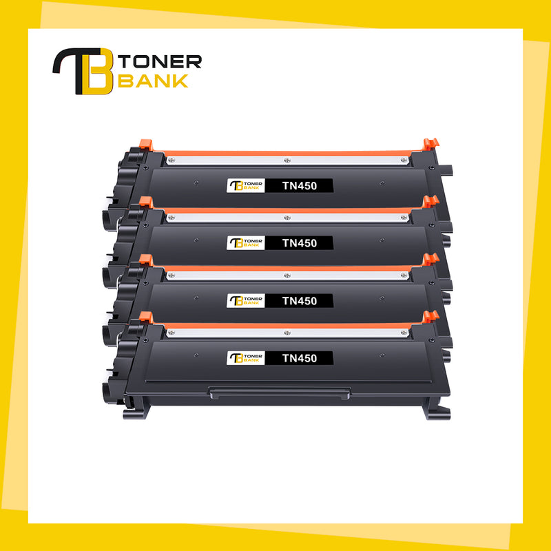 compatible brother tn450 toner cartridge 4 pack