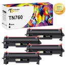 TN760 Toner Cartridge Compatible for Brother TN-760 TN 760 TN730 TN-730 MFC-L2710DW MFC-L2750DW HL-L2350DW HL-L2370DW HL-L2395DW HL-L2390DW DCP-L2550DW Printer (Black, 4 Pack)
