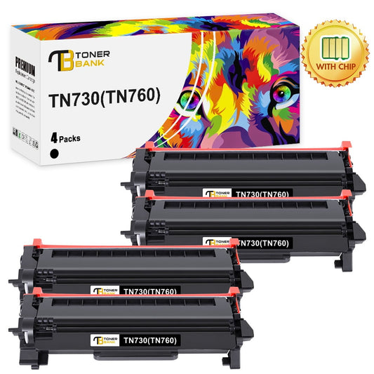 compatible brother tn760 tn730 toner cartridge black 4 pack