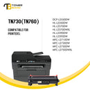 compatible brother tn760 tn730 toner cartridge black 4 pack