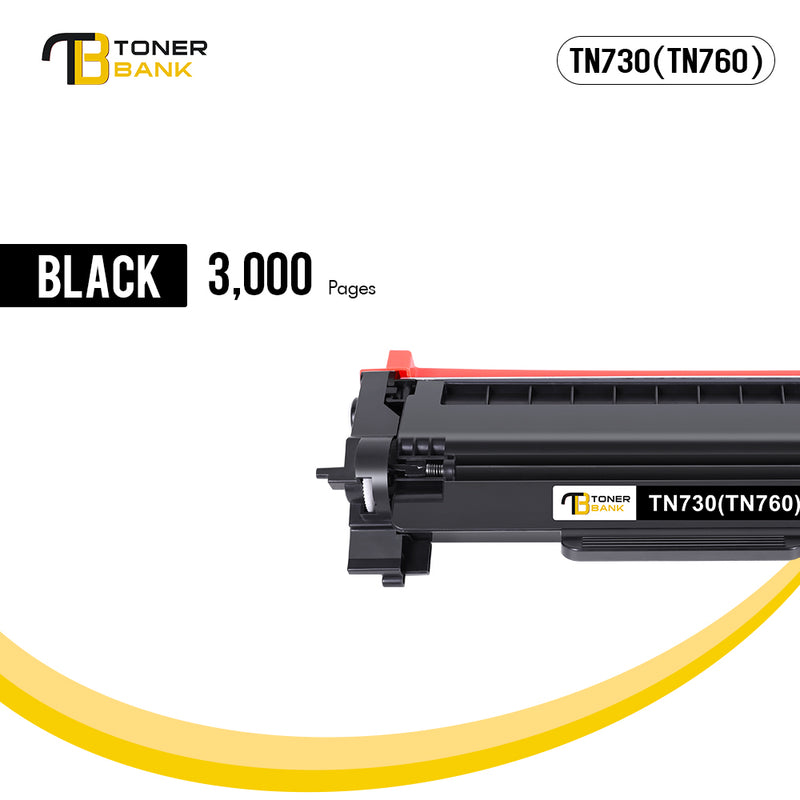 TN760 Toner Cartridge Compatible for Brother TN-760 TN 760 TN730 TN-730 MFC-L2710DW MFC-L2750DW HL-L2350DW HL-L2370DW HL-L2395DW HL-L2390DW DCP-L2550DW Printer (Black, 4 Pack)
