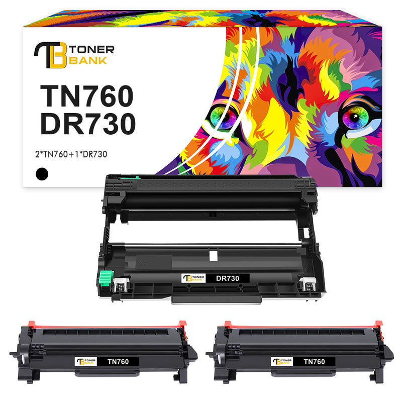Toner Bank Compatible Toner & Drum Unit Replacement for Brother TN-760 and DR-730 Drum Unit  (2 x TN-760 Toner + 1 x DR-730 Drum Unit)