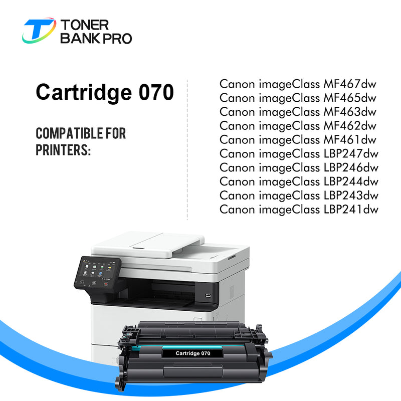 Cartridge 070 Toner Replacement Compatible for Canon 070 CRG070 CRG-070 imageCLASS MF465dw MF462dw LBP247dw LBP246dw Printer (Black,1-Pack)