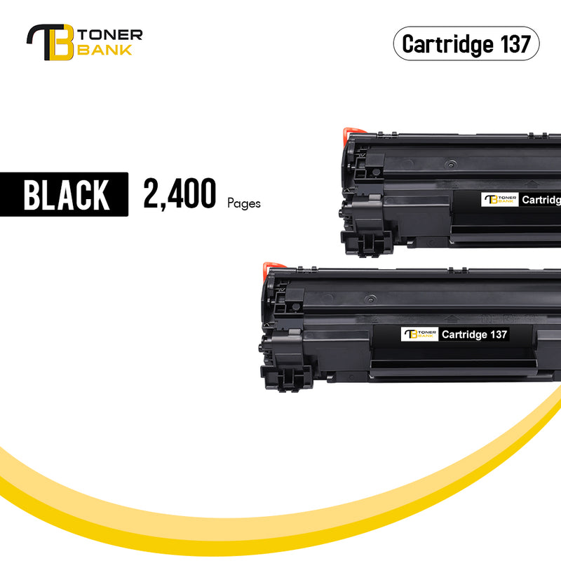 Toner Bank Cartridge 137 Toner Compatible for Canon 137 Cartridge CRG137 CRG-137 i-SENSYS MF232w MF236n MF212w MF216n MF217w MF244dw MF249dw MF227dw MF229dw LBP151dw Laser Printer (Black, 2-Pack)