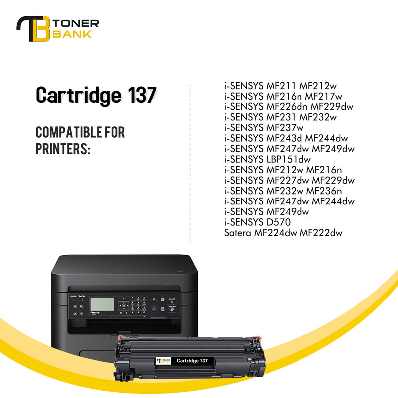 137 Black Toner Cartridge 4-Pack Compatible for Canon Cartridge 137 CRG137 CGR-137 i-SENSYS MF232w MF242dw D570 MF236n MF244dw MF247dw MF227dw MF220 MF230 MF240 MF210 series Laser Printer