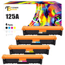 125A Toner Cartridge Compatible for HP 125A CB540A CB541A CB542A CB543A for HP LaserJet CP1215 CP1518ni CP1515n CM1312nfi CM1312 MFP CP1518 Printer Ink (Black/Cyan/Magenta/Yellow, 4-Pack)