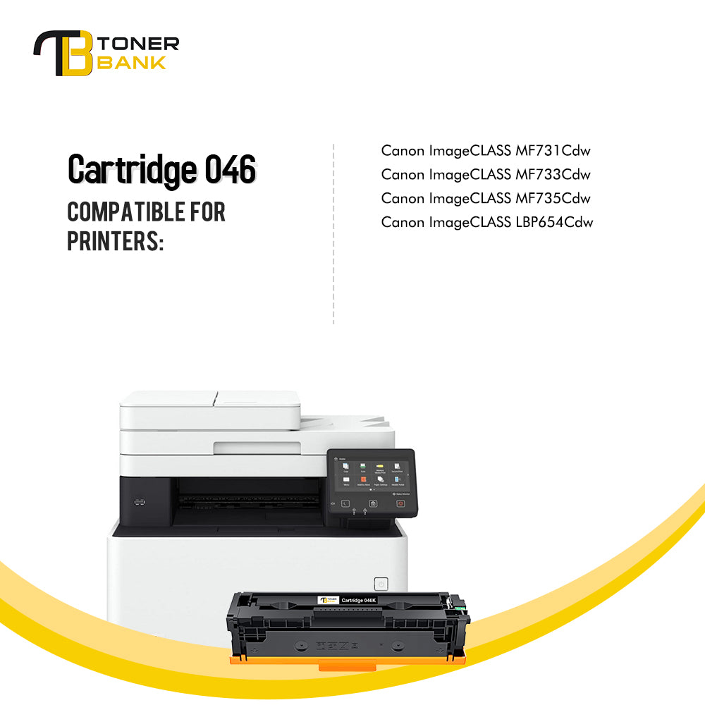 046 046H Toner Cartridge Compatible for Canon 046 046H CRG-046 Color imageCLASS MF733Cdw MF731Cdw MF735Cdw LBP654Cdw Printer Ink (Black Cyan Yellow Magenta 4-Pack)