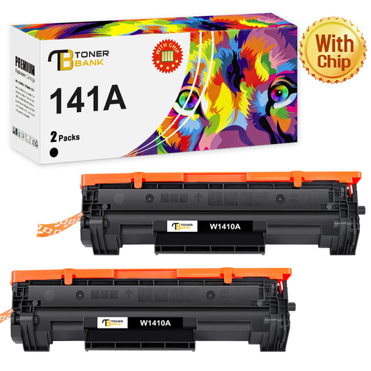 Toner Bank 141A W1410A Black Toner Cartridge (With Chip) Compatible for HP 141A W1410A LaserJet M110w MFP M140w M139w Printer Ink (2-Pack)