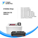 Without Chip 414X Toner Cartridge Compatible for HP W2020X 414X W2020A 414A Color Laserjet Pro MFP M479fdw M479fdn M454dw M454dn M454 M479 Printer High Yield (Black Cyan Magenta Yellow, 4-Pack)