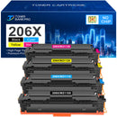 206X 206A Toner Cartridges No Chip 4 Pack High Yield Compatible for HP ...