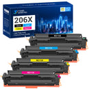 206X Toner Cartridge 206A with Chip Compatible for HP 206A 206X W2110X W2110A for Color laserjet Pro MFP M283fdw M283cdw M282nw M255dw M255 M283 Printer Ink(Black Cyan Magenta Yellow, 4-Pack)