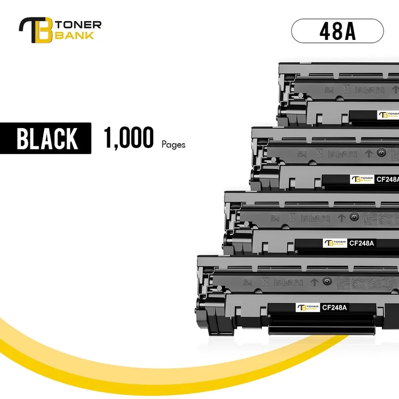 48A Black Toner Cartridge Compatible for HP 48A CF248A 248A Laserjet Pro M15w MFP M29w M28w M30w M31w M15a M15w M16a M28a M29a M15 M29 M28 Series Printer Ink (4-Pack)