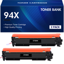 Toner Bank Cartuccia Toner Compatibile per 94X CF294X 94A CF294A Pro MFP M118dw M148dw M148fdw 148dw 118dw 148fdw M118 M148 (Nero, Confezione da 2)