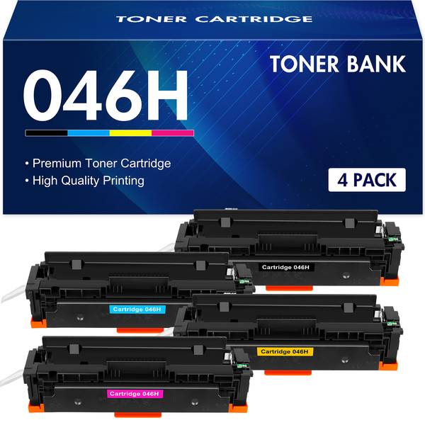 Toner Bank Cartucce toner compatibili come ricambio per Canon 046 046H, i-SENSYS MF735Cx MF734Cdw MF732 MF734 LBP653 LBP654 MF735 MF732Cdw LBP654Cx LBP653Cdw (nero, ciano giallo magenta, 4 pack)