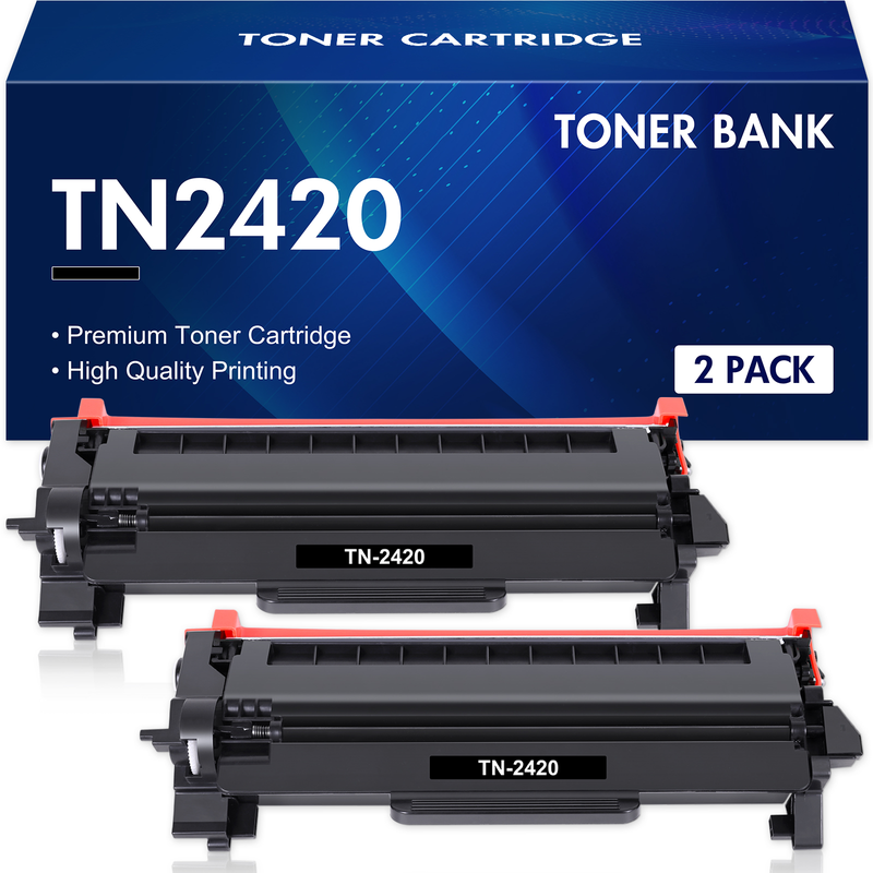Toner Bank TN2420 Toner Cartridge Replacement for Brother TN-2420 HL-L2350DW MFC-L2710DW DCP-L2530DW MFC-L2710DN MFC-L2750DW Ink (Black, 2-Pack)